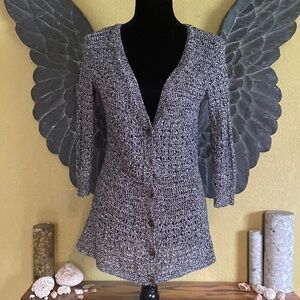 DKNY Knit Button Up Cardigan
